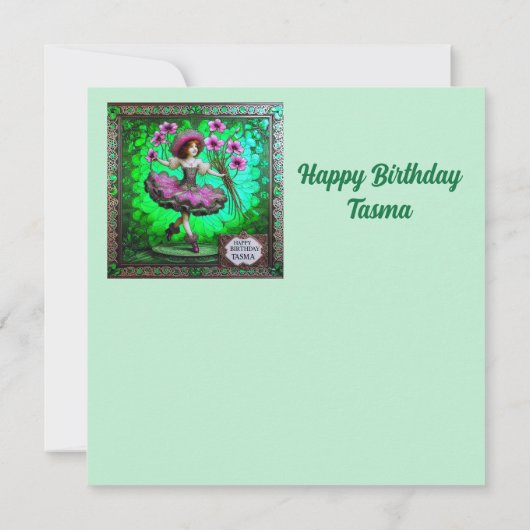 ~ TASMA ~ Gelukkige verjaardag ~ Bloemenmeisje ~ (Achterkant)