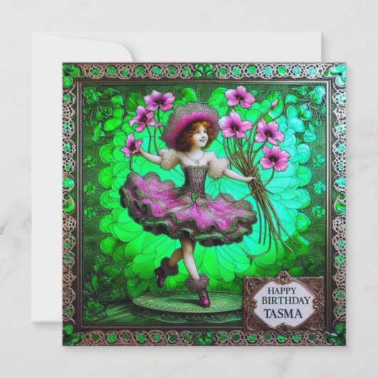 ~ TASMA ~ Gelukkige verjaardag ~ Bloemenmeisje ~ (Voorkant)