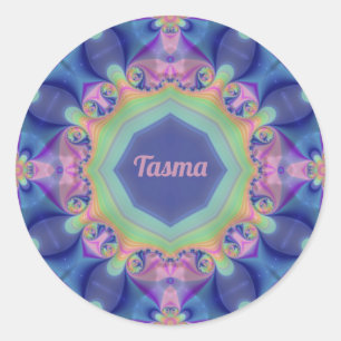 TASMA ~ Pastel Abstract Kaleidoscoop Patroon ~ Ronde Sticker
