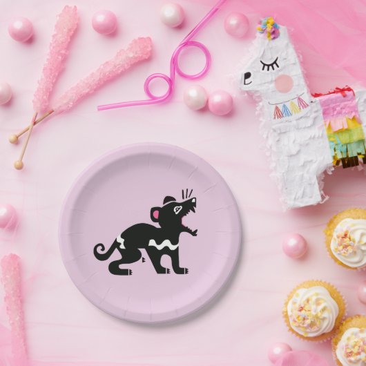 Tasmaanse DEVIl - Australië - Wildlife - Roze Part Papieren Bordje (Feest)