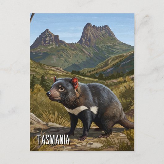 Tasmaanse Duivel Cradle Mountain Reizen Briefkaart (Voorkant)
