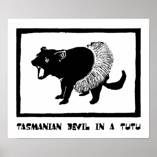 Tasmaanse duivel in een Tutu Poster (Voorkant)