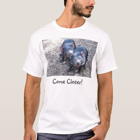 Tasmaanse duivel - kom dichterbij! T-shirt (Voorkant)