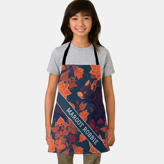 Tasmaanse duivel retro kleurrijk patroon schort (Insitu)