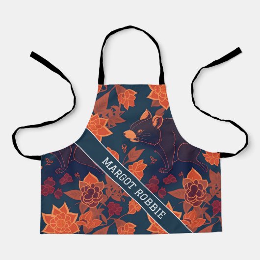 Tasmaanse duivel retro kleurrijk patroon schort (Voorkant)