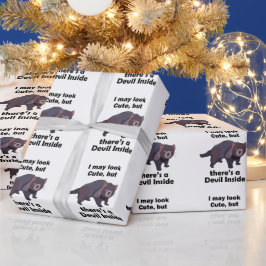 Tasmaanse Duivel Schattige Duivel Binnenin Grappig Cadeaupapier