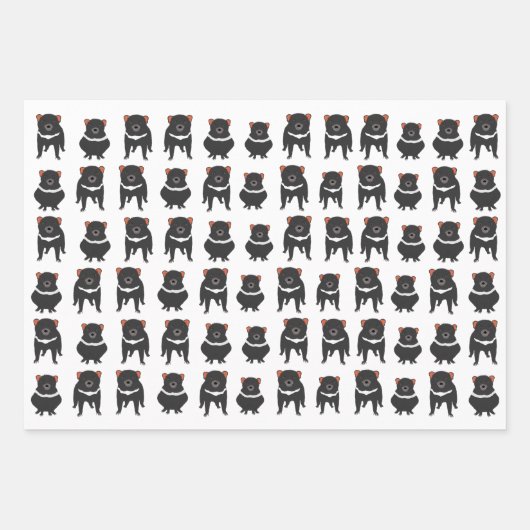 Tasmaanse duivels verpakken papieren vellen (Voorkant)