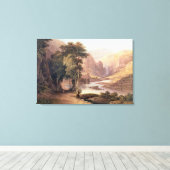 Tasmaanse Gorge (w/c) Canvas Afdruk (Insitu (Houten vloer))