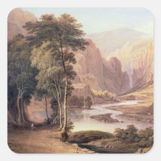 Tasmaanse Gorge (w/c) Vierkante Sticker (Voorkant)