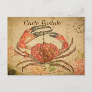 Tasmaanse krab Floral Flowers Briefkaart