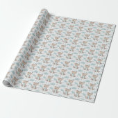 Tasmaanse tijger Baby pastel Waterverf Patroon Cadeaupapier (Uitgerold)