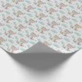 Tasmaanse tijger Baby pastel Waterverf Patroon Cadeaupapier (Hoek)