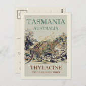 Tasmaanse tijger, de thylacine, Tasmania Australië Briefkaart (Voorkant / Achterkant)