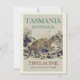 Tasmaanse tijger, de thylacine, Tasmania Australië Briefkaart