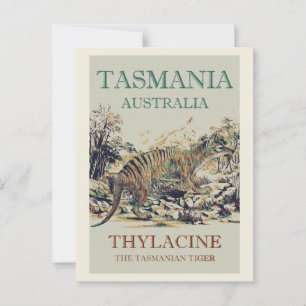 Tasmaanse tijger, de thylacine, Tasmania Australië Briefkaart