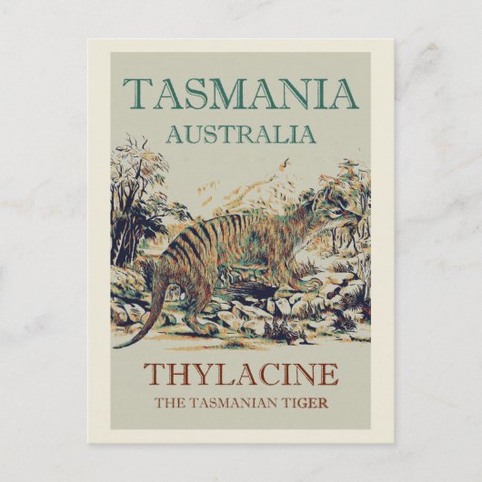 Tasmaanse tijger, de thylacine, Tasmania Australië Briefkaart (Voorkant)