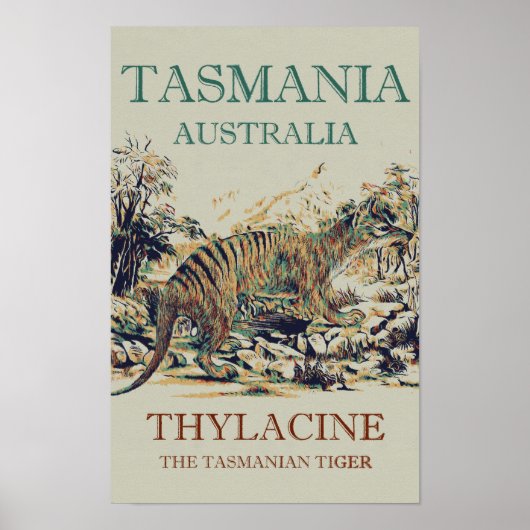 Tasmaanse tijger, de thylacine, Tasmania Australië Poster (Voorkant)