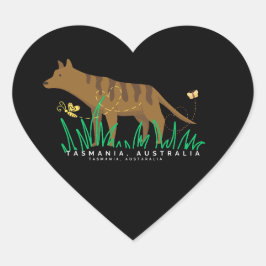 Tasmaanse tijger in het hart hart sticker