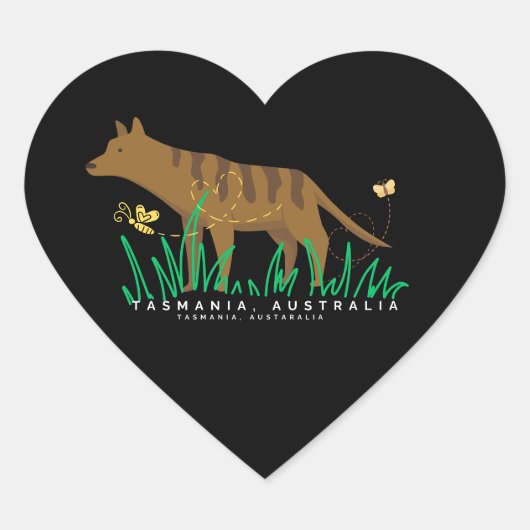 Tasmaanse tijger in het hart sticker (Voorkant)