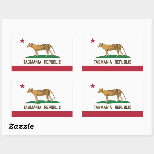 Tasmaanse tijger rechthoekige sticker (Vel)