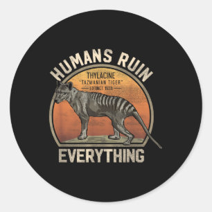 Tasmaanse tijger thylacine Australische uitgestorv Ronde Sticker