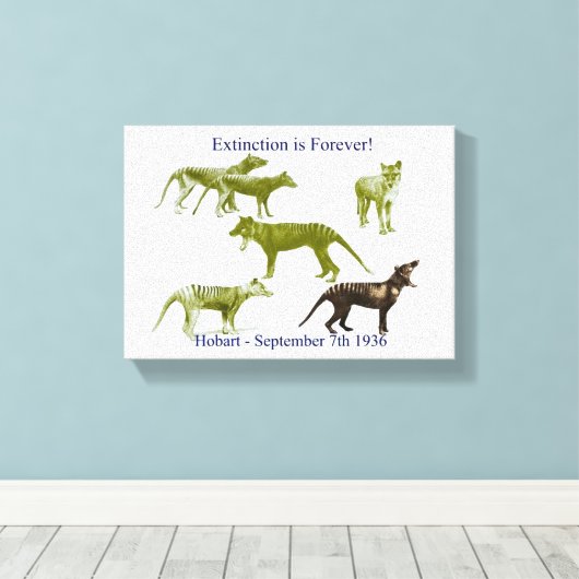 Tasmaanse tijger thylacine canvas Print (Insitu (Houten vloer))