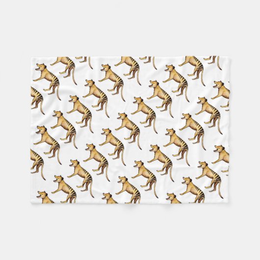 Tasmaanse tijger, Thylacine Fleece Deken (Voorkant (Horizontaal))