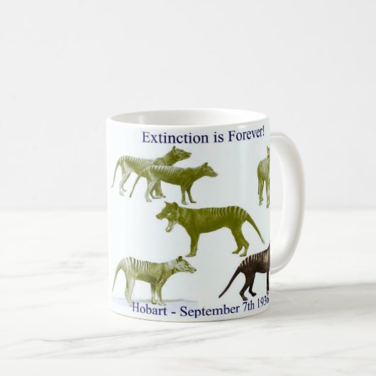 Tasmaanse tijger Thylacine-Mok Koffiemok (Voorkant rechts)