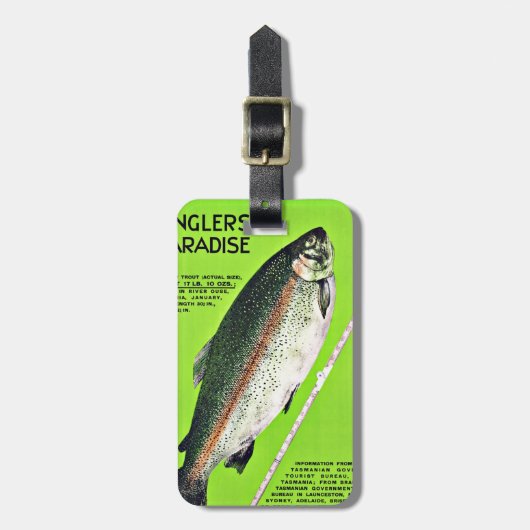Tasmania Australia Anglers Paradise Vist Bagagelabel (Voorkant verticaal)