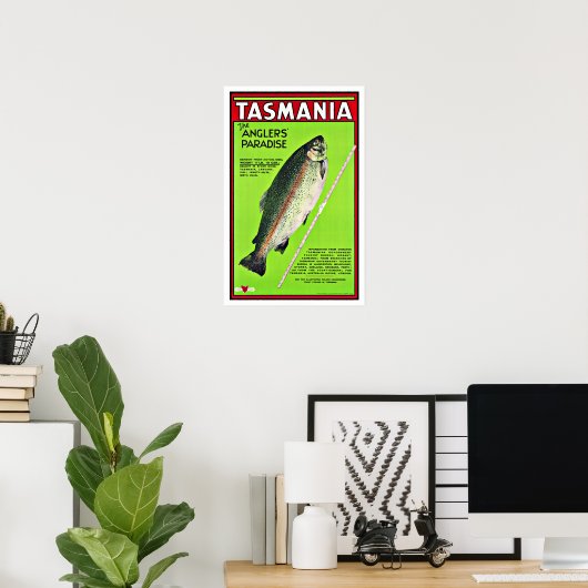 Tasmania Australia Anglers Paradise Vist Poster (Thuiskantoor)