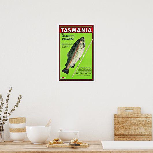 Tasmania Australia Anglers Paradise Vist Poster (Keuken)