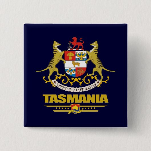 Tasmania COA Vierkante Button 5,1 Cm (Voorkant)