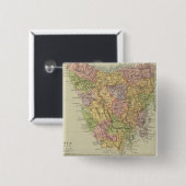 Tasmania, Fiji Vierkante Button 5,1 Cm (Voorkant /achterkant)