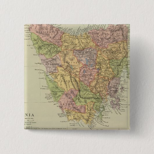 Tasmania, Fiji Vierkante Button 5,1 Cm (Voorkant)