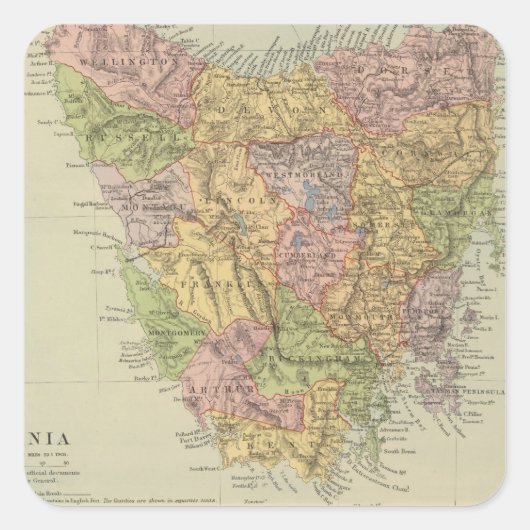 Tasmania, Fiji Vierkante Sticker (Voorkant)