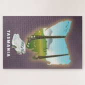 Tasmania illustreerde kaartreisposter. legpuzzel (Horizontaal)