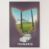 Tasmania illustreerde kaartreisposter. legpuzzel (Verticaal)