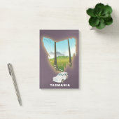 Tasmania illustreerde kaartreisposter. post-it® notes (Kantoor)