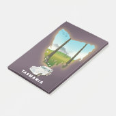 Tasmania illustreerde kaartreisposter. post-it® notes (Schuin)