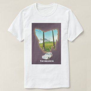 Tasmania illustreerde kaartreisposter. t-shirt
