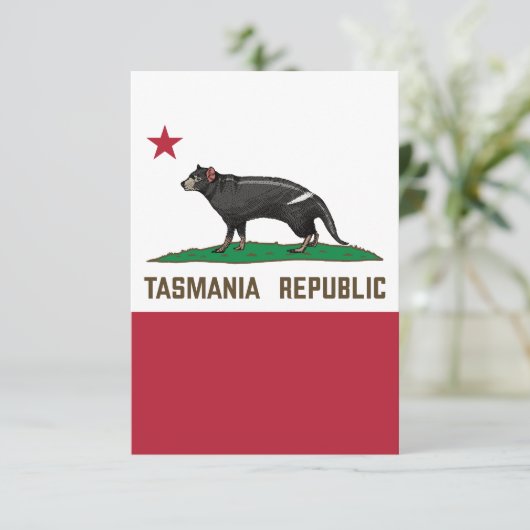 Tasmania Republic Tasmaanse duivelse vlag Bedankkaart (Staand voorkant)
