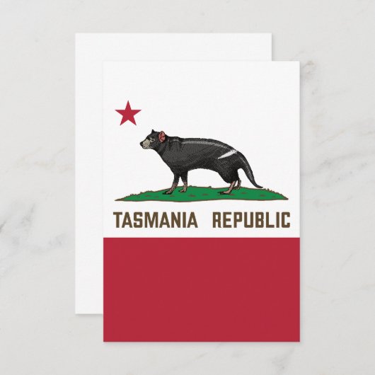 Tasmania Republic Tasmaanse duivelse vlag Bedankkaart (Voorkant / Achterkant)