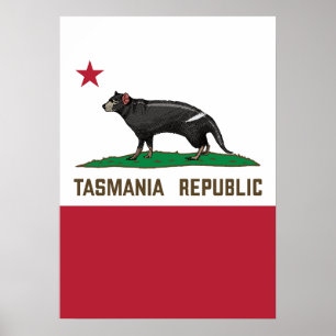 Tasmania Republic Tasmaanse duivelse vlag Poster