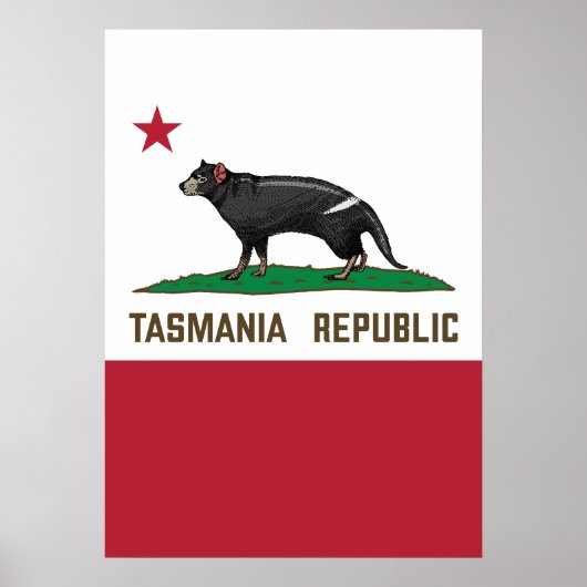 Tasmania Republic Tasmaanse duivelse vlag Poster (Voorkant)