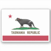 Tasmania Republic Tasmaanse duivelse vlag Sticker (Voorkant)