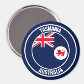 Tasmania Round Emblem Magneet (Voorkant / Achterkant)
