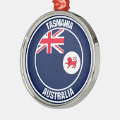 Tasmania Round Emblem Metalen Ornament (Links)