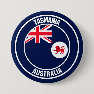 Tasmania Round Emblem Ronde Button 7,6 Cm