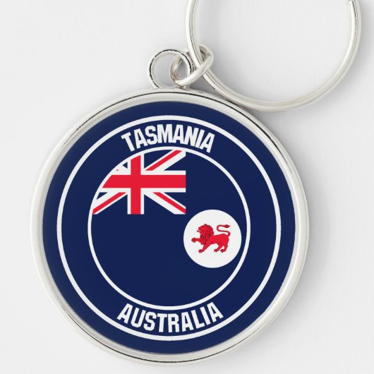 Tasmania Round Emblem Sleutelhanger (Voorkant)