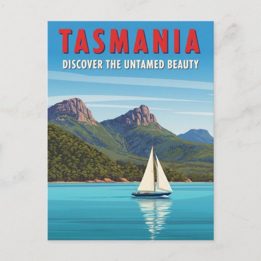Tasmania Sailboat Australia Travel Briefkaart (Voorkant)